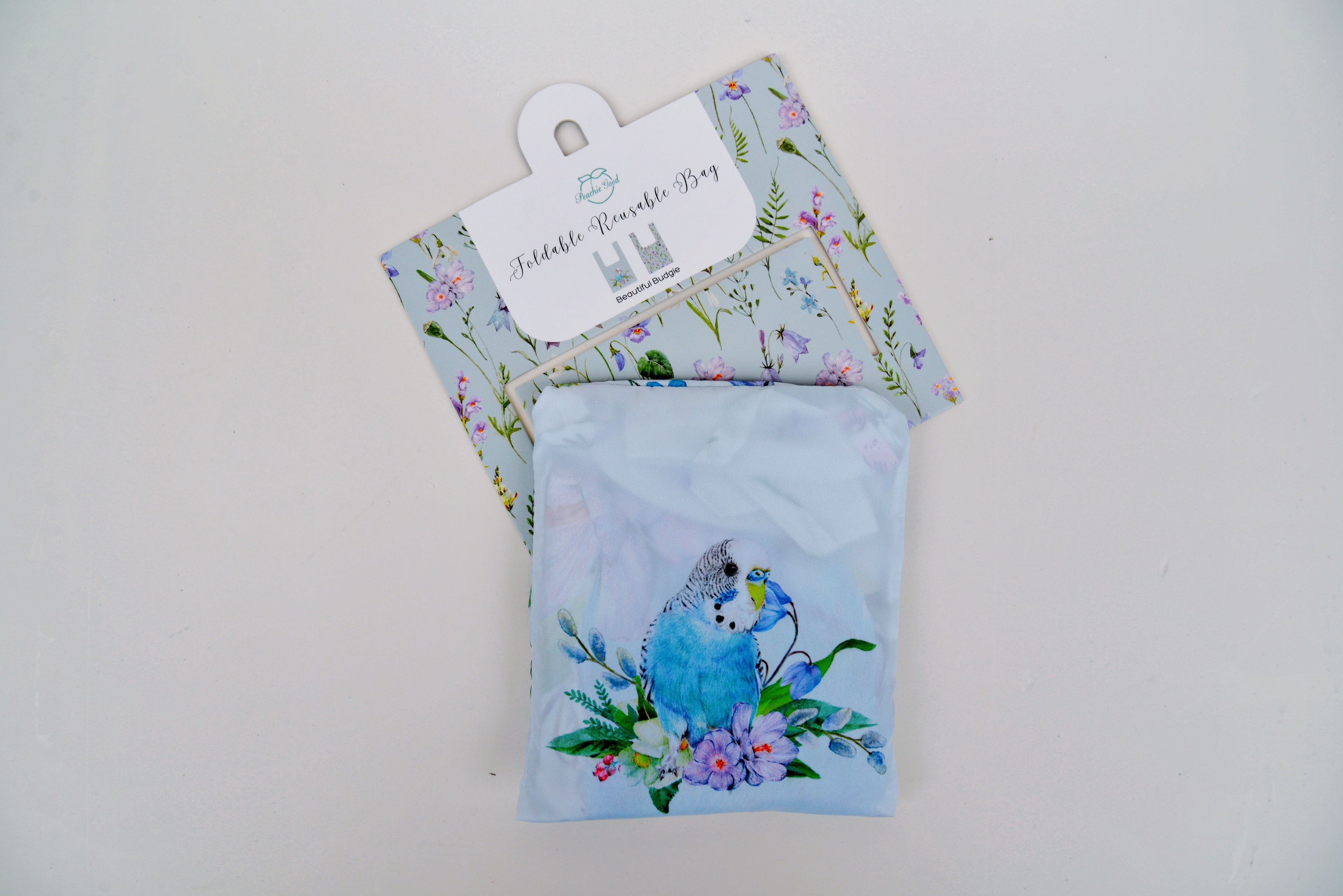 Australiana Reusable Foldable Shopping Tote Bag-Beautiful Budgie